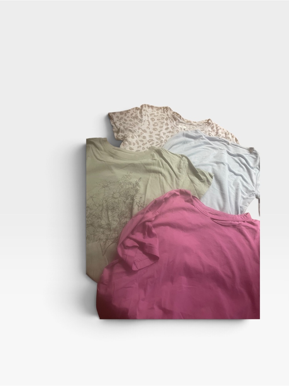 Soft Cotton Blend T-Shirt - Pink, Sage, Light Blue, Cream Leopard -Zoe &old navy